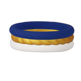 Navy/Rope Gold/White Stackable Silicone Ring